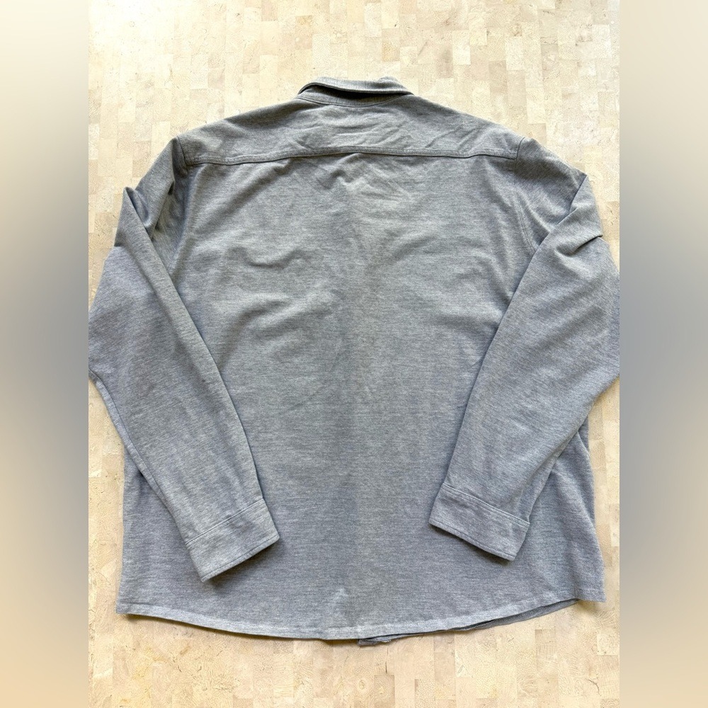 Tailor Vintage Shirt Mens Pique Performance Knit Button Long Sleeve Gray NWT 2XL - Picture 7 of 8